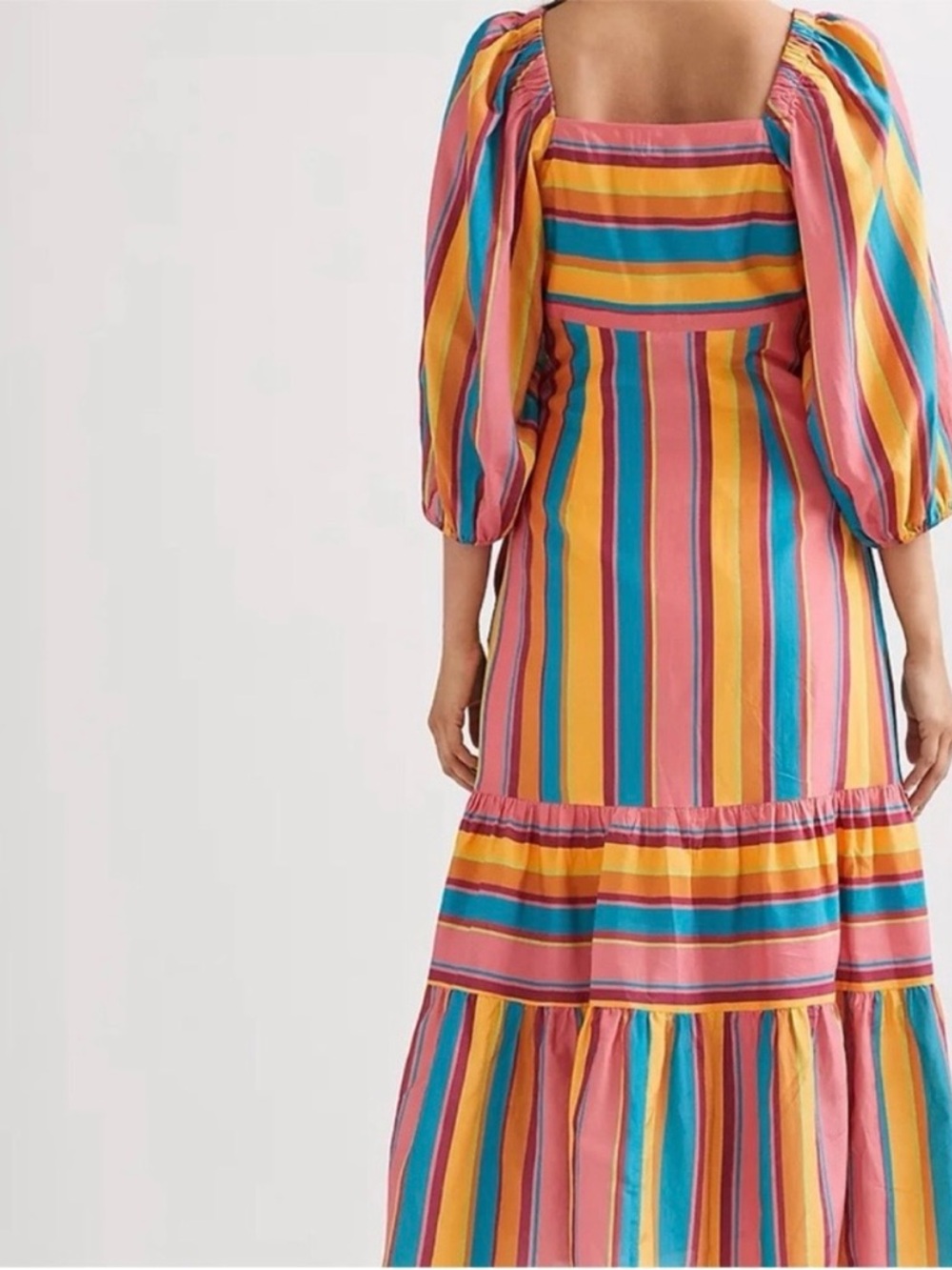 FARM Rio Anthropologie Rainbow Stripe Midi Dress Medium Petite NWT! - Picture 4 of 8